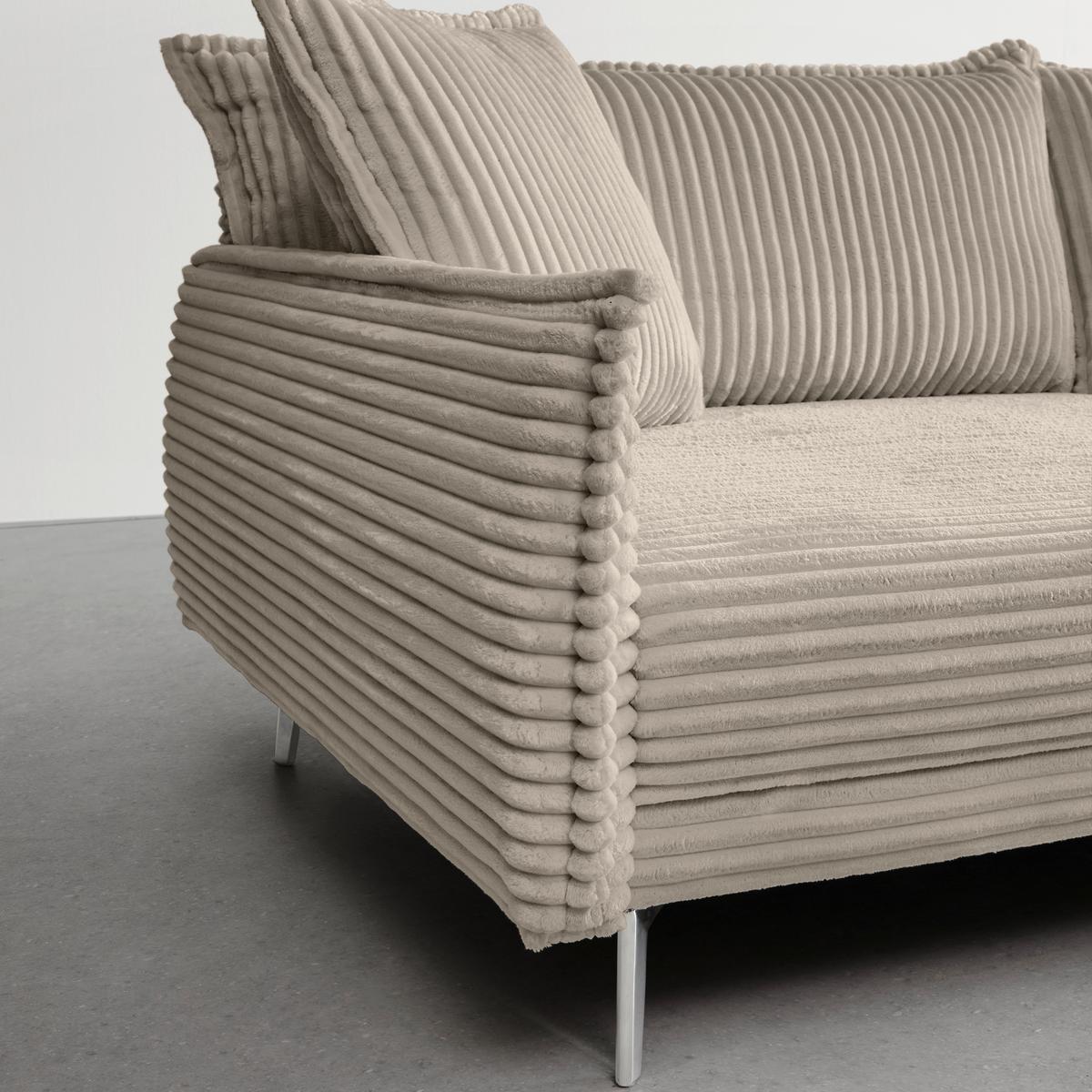 Bigsofa Kiss Cappuccino - Chromfarben/Cappuccino, MODERN, Holz/Metall (241/90/117cm) - Mömax