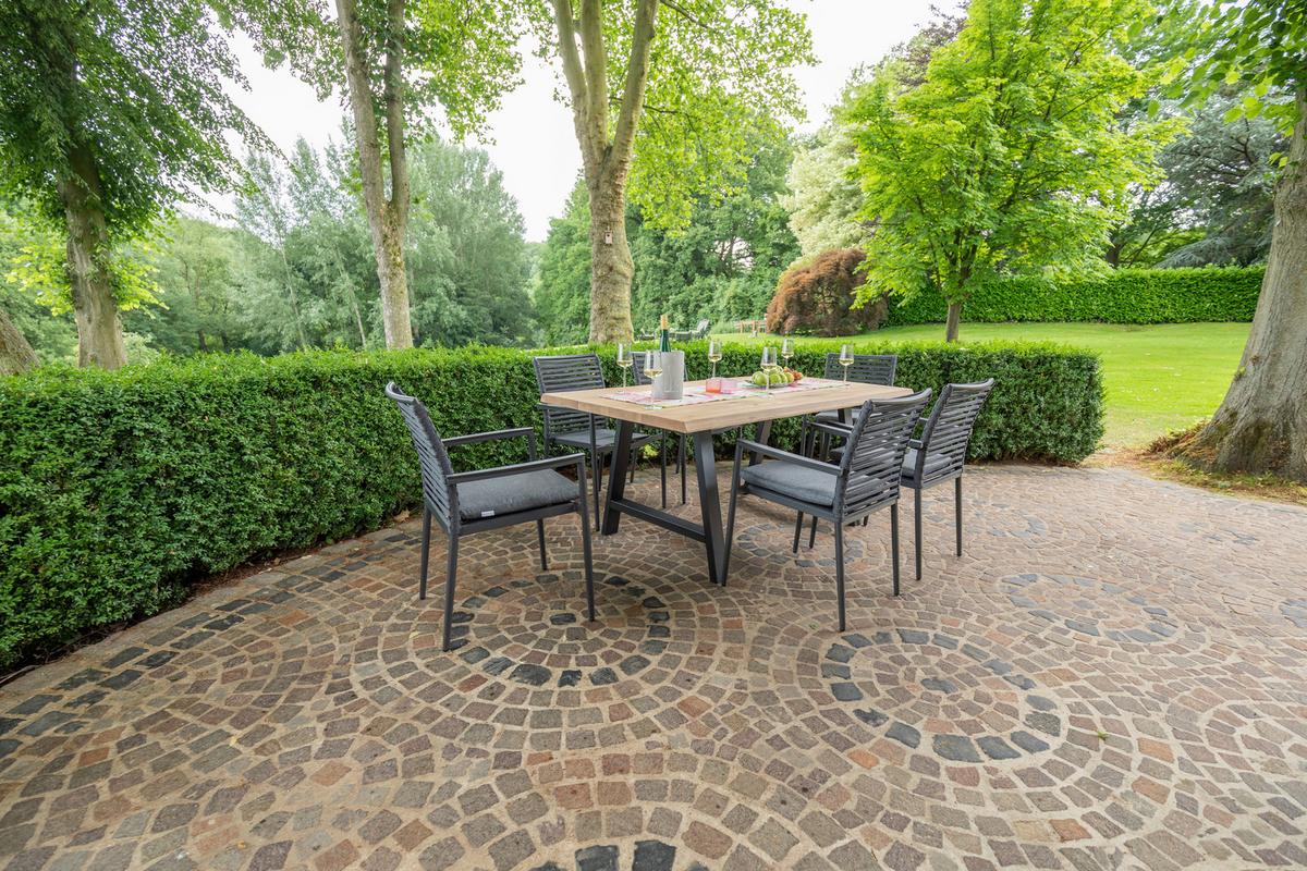 Gartensessel-Set 6-tlg. stapelbar New Jersey Metall - Dunkelgrau/Anthrazit, Basics, Holzwerkstoff/Kunststoff (61/57/86cm) - Acamp