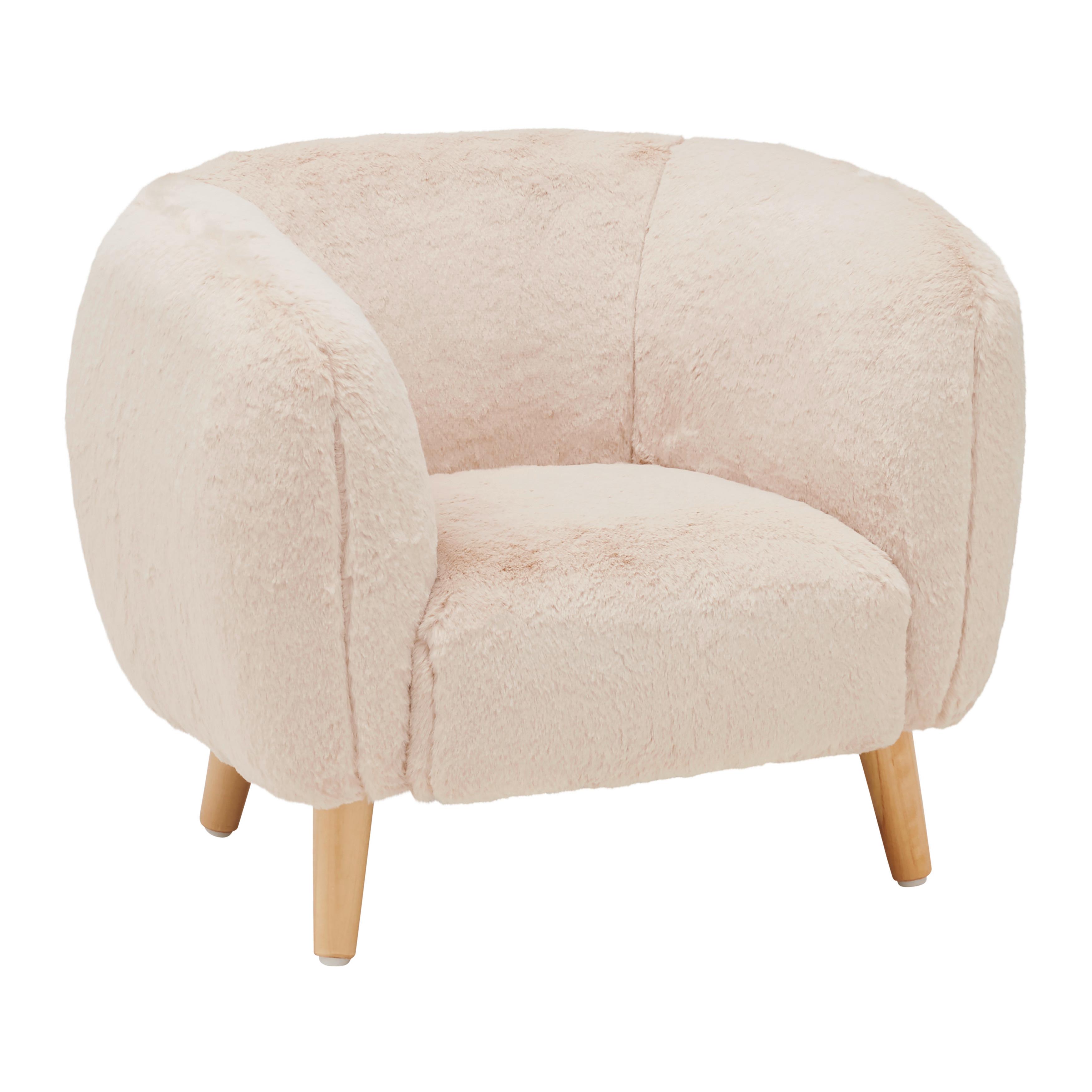 BARNFÅTÖLJ FLUFFY - beige, Modern, trämaterial/trä (52/44/41cm) - Premium Living