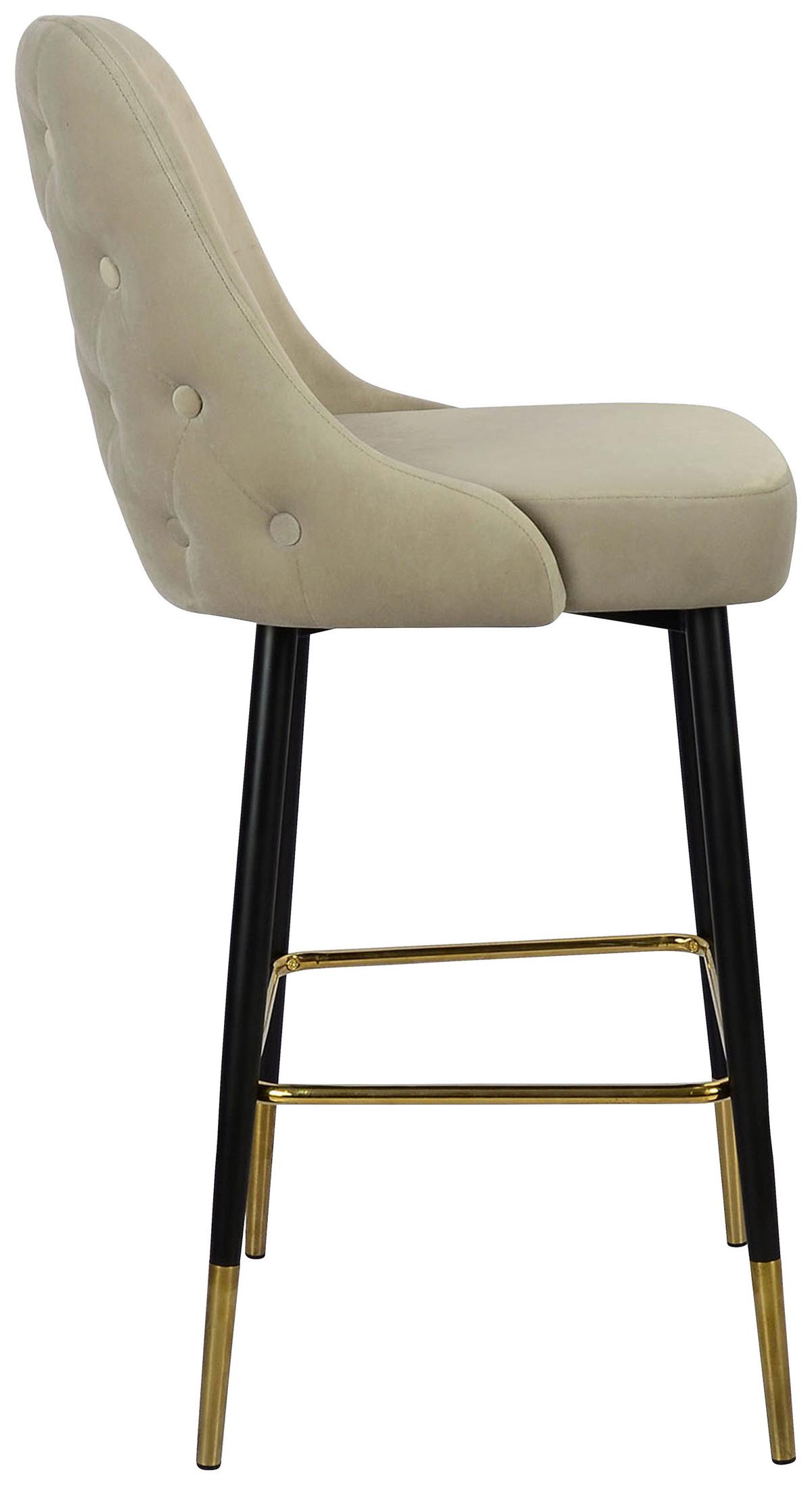 BARHOCKER MOJO 100 - Taupe/Goldfarben, Modern, Textil/Metall (53/110/57cm) - Kayoom