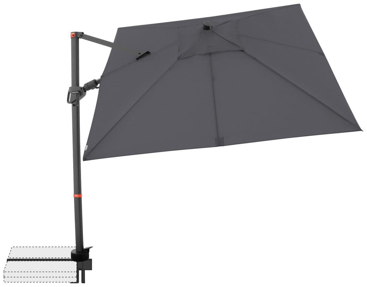 Ampelschirm Myzone Anthrazit ca. 210x210cm - Anthrazit, Basics, Textil/Metall (210/210cm) - Doppler
