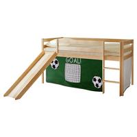 Spielbett "Manuel",aus Kiefer, kieferfarben/dunkelgrün - Dunkelgrün/Kieferfarben, Natur, Holz (90/200cm) - MID.YOU