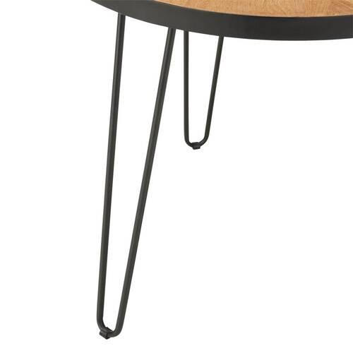 SOFFBORD NOEL - svart/naturfärgad, Romantik / Lanthus, metall/trämaterial (60/51cm) - Mömax