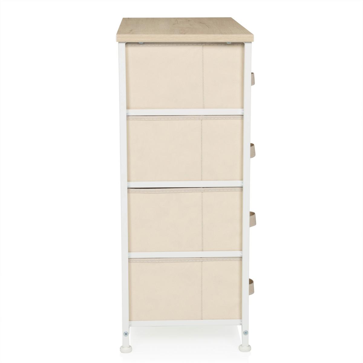 Komoda Foldress B, Bež - bela/bež, Moderno, umetna masa/tekstil (63,5/73/30cm) - MID.YOU