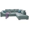 Wohnlandschaft Alvito Hellblau Cord - Silberfarben/Petrol, Design, Holz/Textil (298/202cm) - MID.YOU