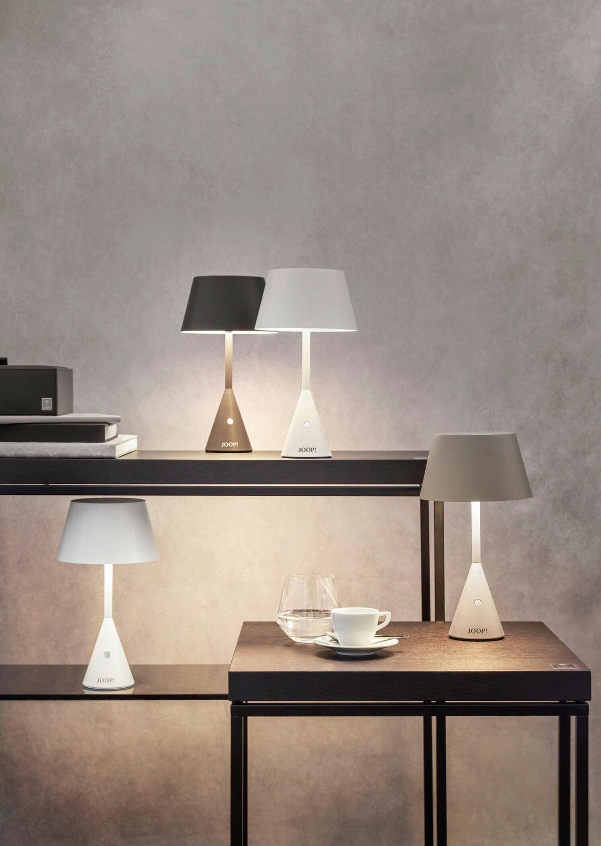 LAMPA STOŁOWA Z AKUMULATOREM 34256 JOOP MOVE LIGHTS - antracytowy/biały, Design, tworzywo sztuczne/metal (16/29,5cm) - Joop!