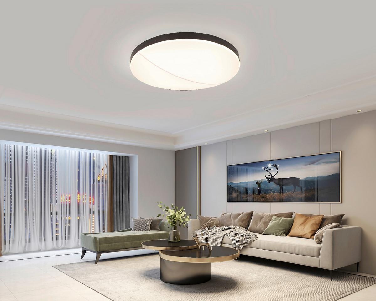 LAMPA SUFITOWA LED MOON - czarny, Design, tworzywo sztuczne/metal (45/10,5cm) - Novel