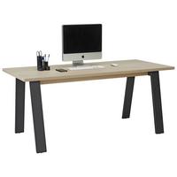 Schreibtisch in Schwarz/Eichefarben - Eichefarben/Schwarz, Modern, Holzwerkstoff/Metall (172/75/80cm) - Mömax