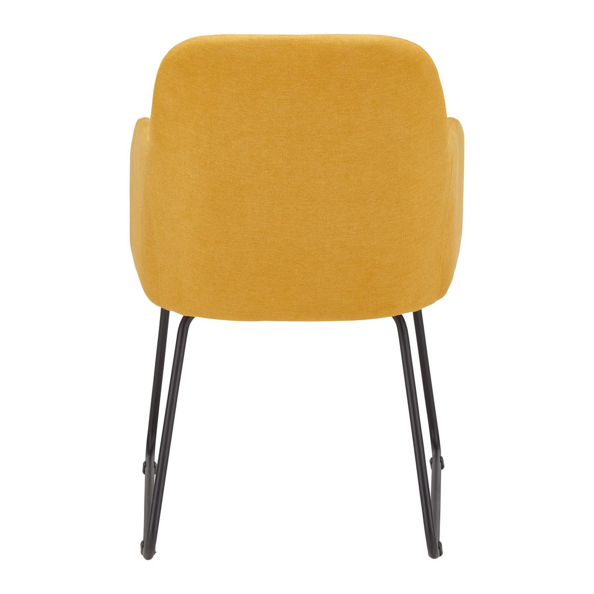 KRZESŁO Z PODŁOKIETNIKAMI MIA - czarny/żółty, Modern, metal/tkanina (55,5/83/55cm) - Bessagi Home