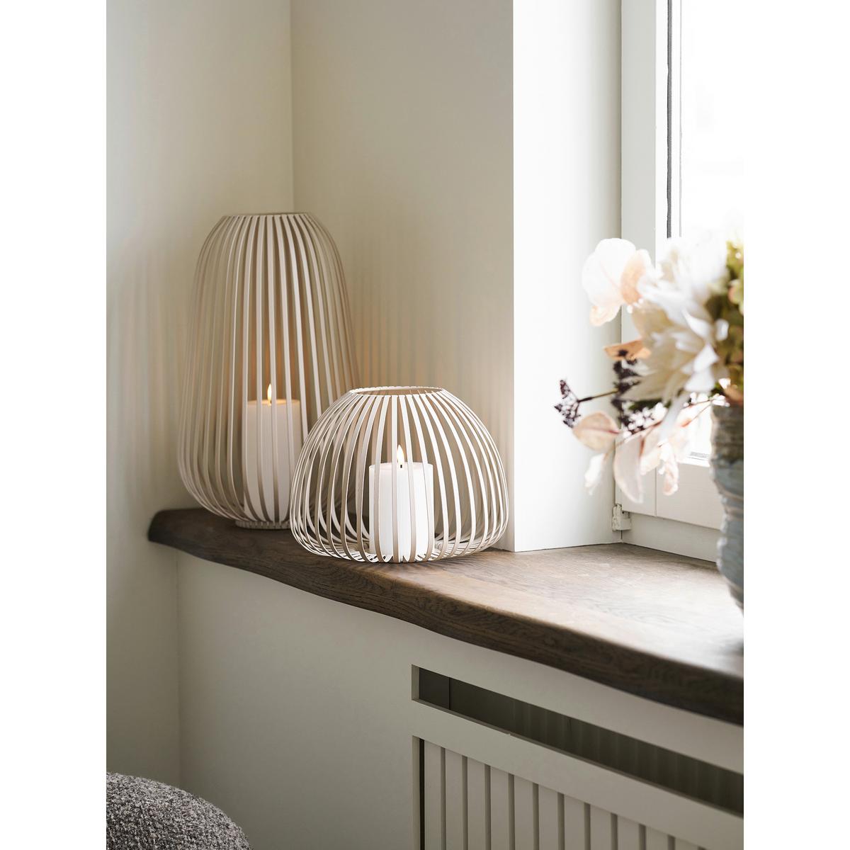 Laterne Stoense Lantern Beige - Beige, Basics, Metall (24,5/40/24,5cm)