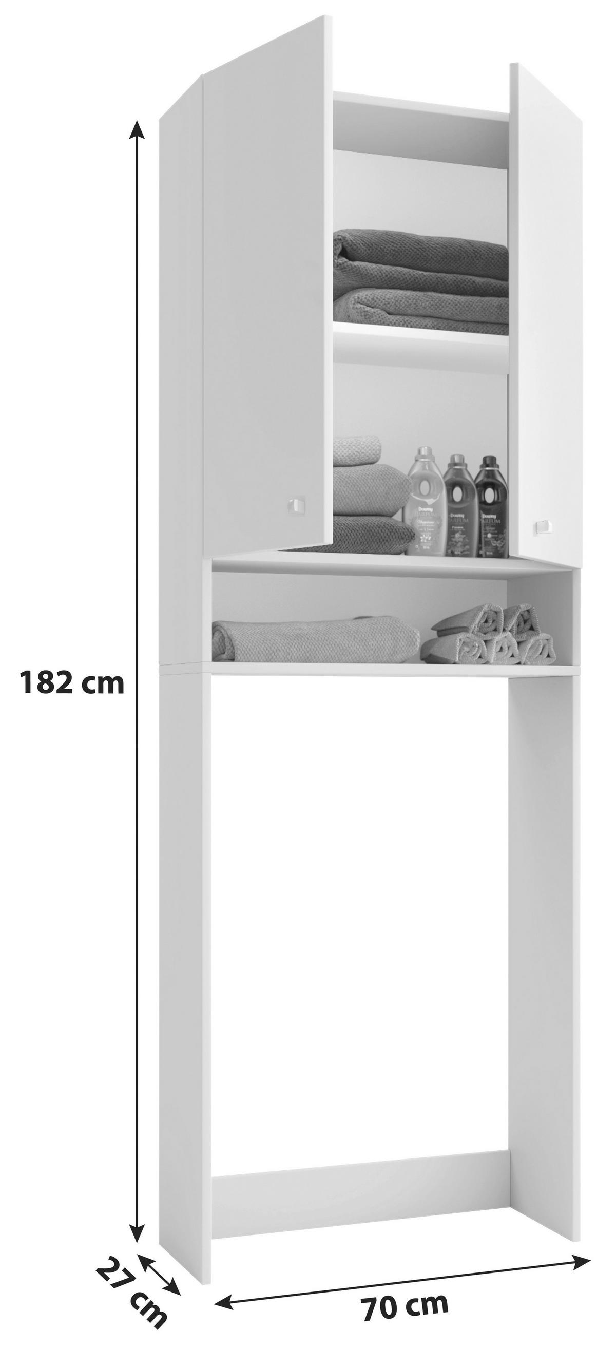 Omarica Za Pralni Stroj Lona, Siva - siva, Basics, umetna masa/leseni material (64,2/182/27cm) - MID.YOU