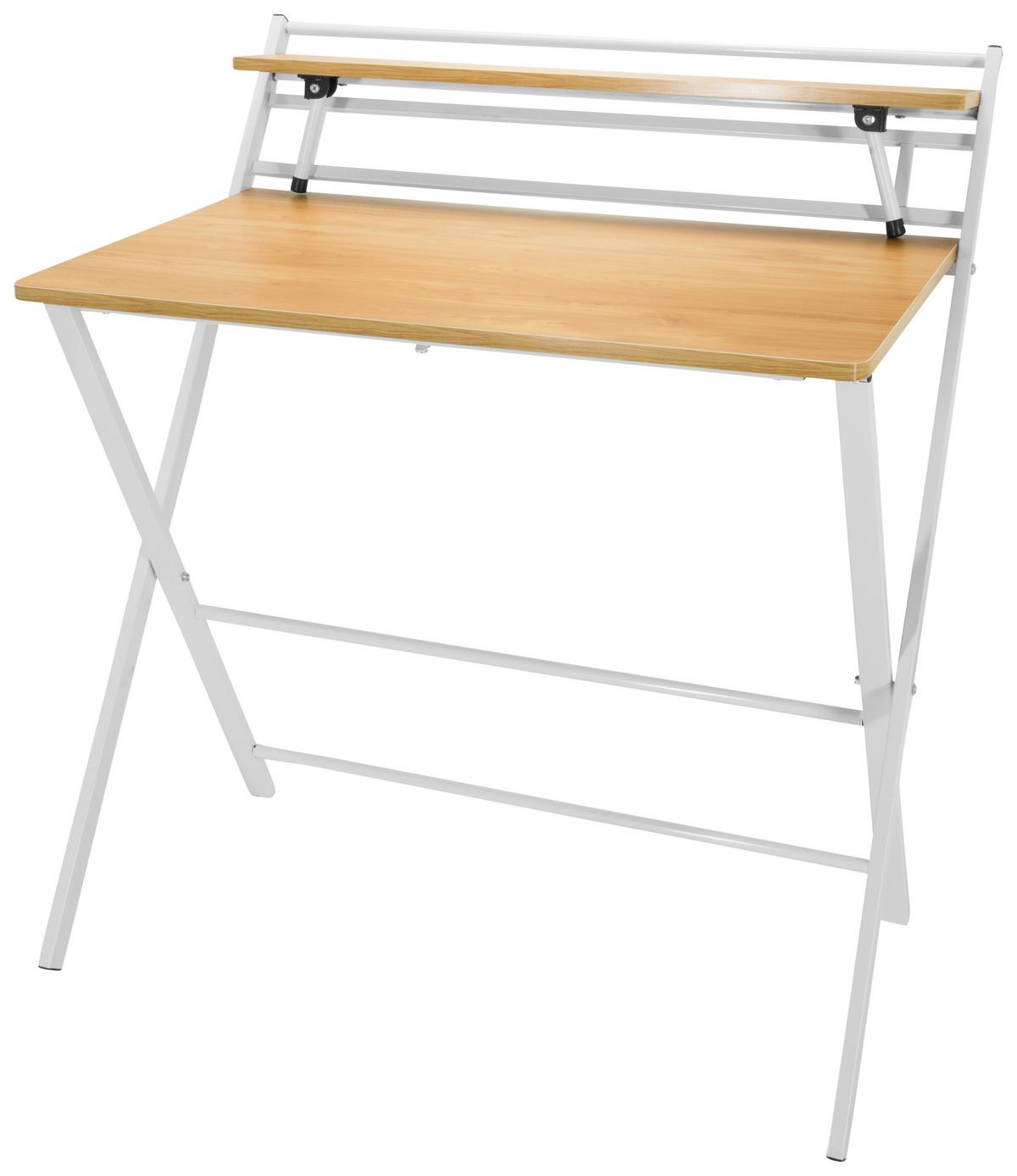 Pisalna Miza Easy Clap, Bela, Barva Hrasta - barve hrasta, Basics, kovina/leseni material (84/60/92cm) - MID.YOU