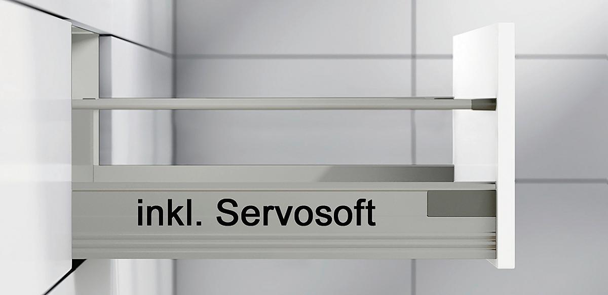 Küchenblock inkl. 5 E-Geräte IP4050 Weiß Hochglanz - Weiß Hochglanz/Schwarz, Trend, Holzwerkstoff/Metall (320cm) - Impuls