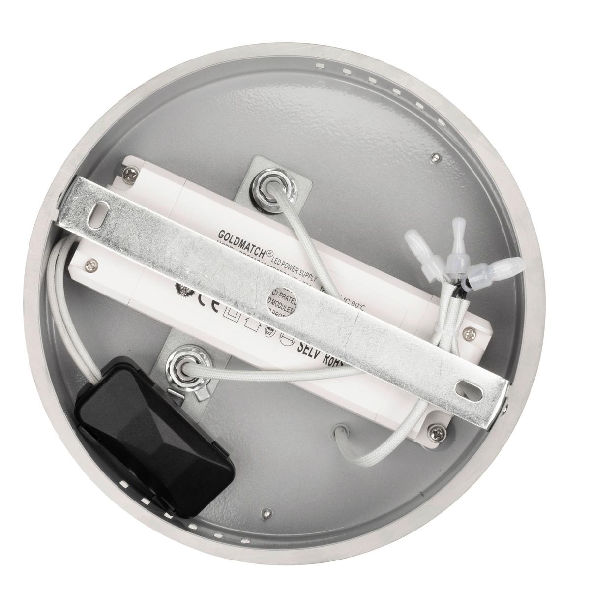 LAMPA SUFITOWA LED FONTANA *SBN* - kolor aluminiowy, Design, tworzywo sztuczne/metal (71/52/9cm) - Novel