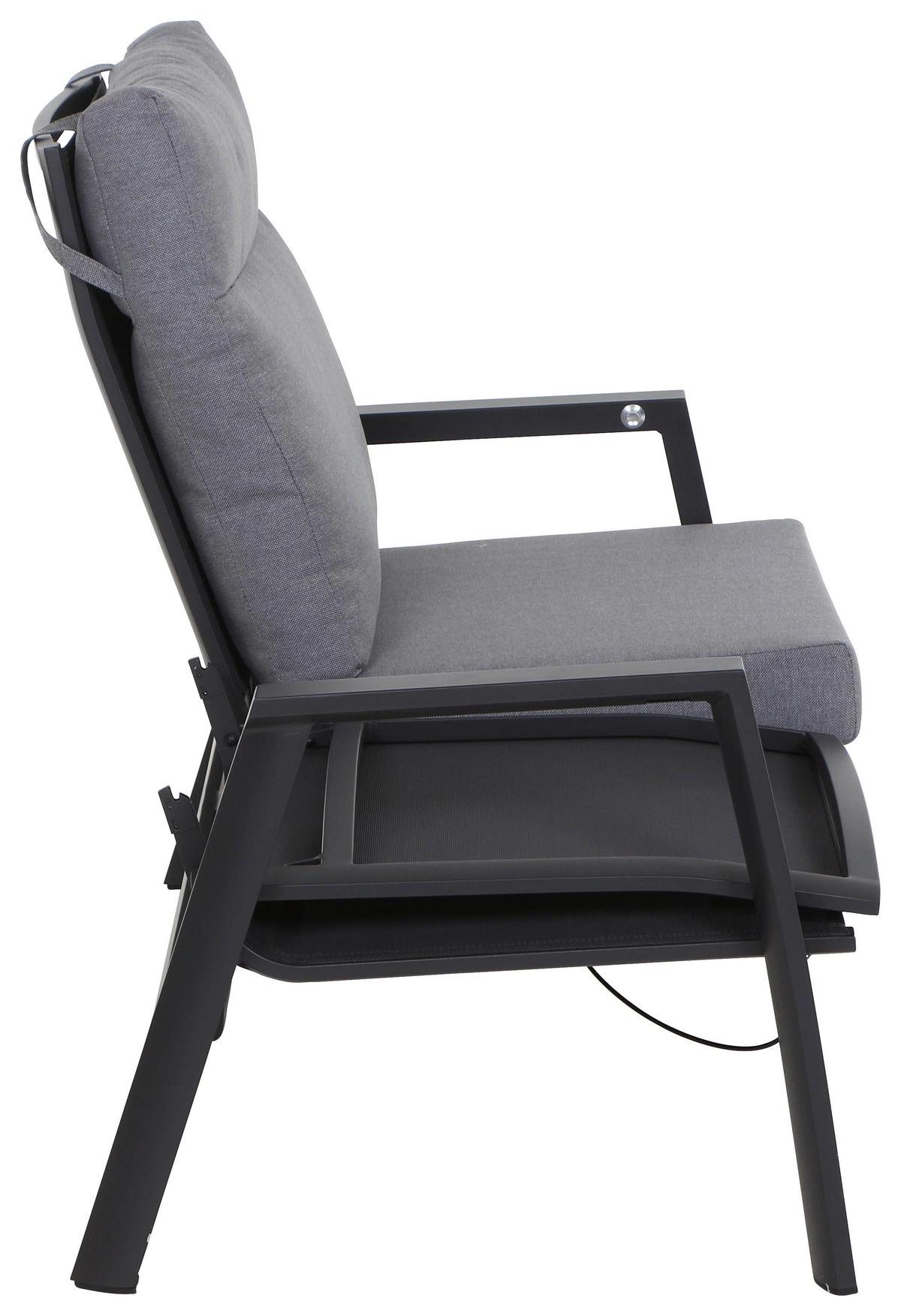 Loungesofa Valencia Anthrazit - Dunkelgrau/Anthrazit, Basics, Kunststoff/Textil (152,5/99/82,5cm) - Siena Garden