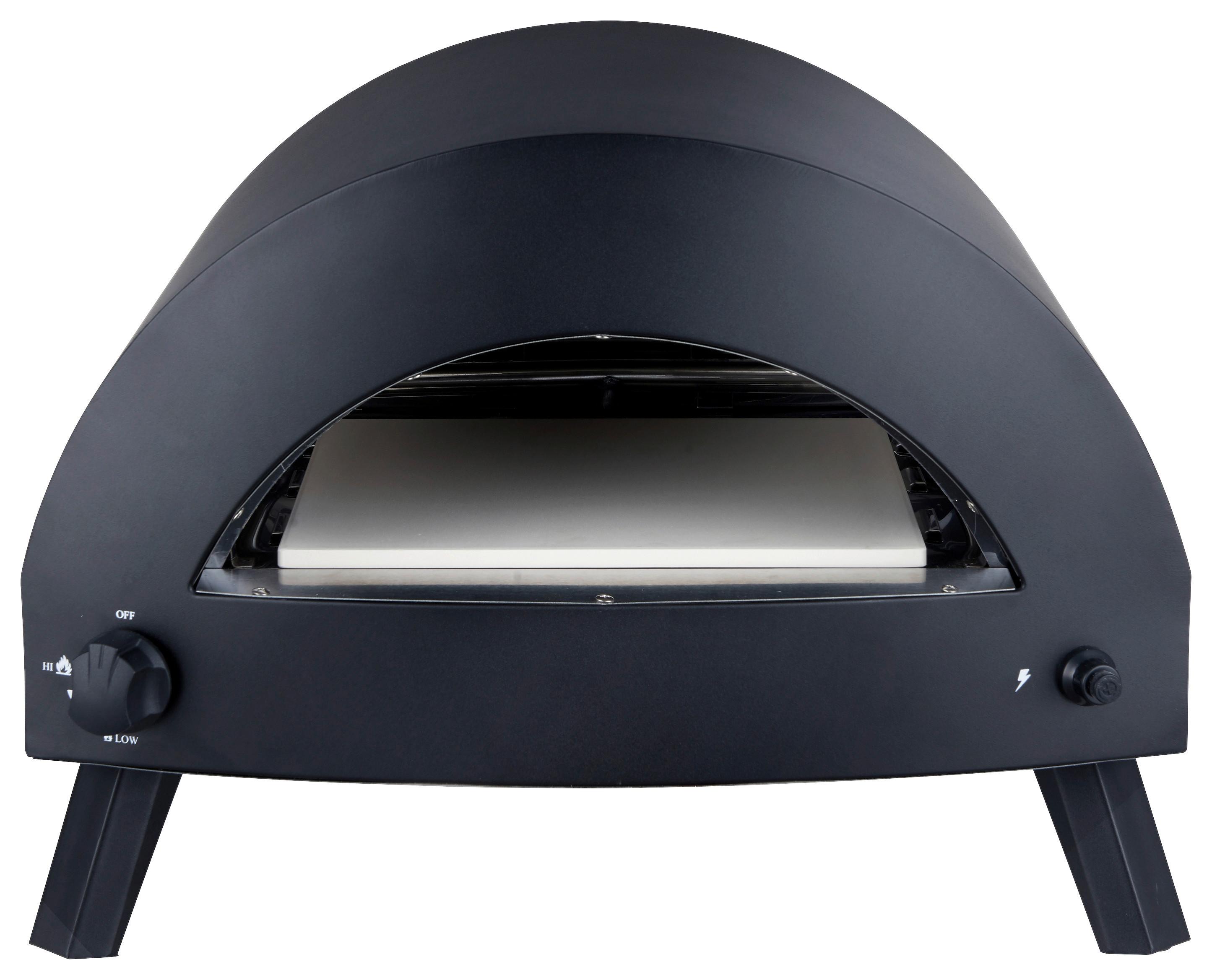 Pizzaofen Bukom ca. 54,5x40x52 cm Schwarz - Schwarz, KONVENTIONELL, Metall (54,5/40/52cm) - Gardenson