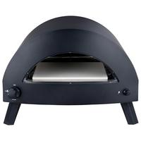 Pizzaofen Bukom ca. 54,5x40x52 cm Schwarz - Schwarz, KONVENTIONELL, Metall (54,5/40/52cm) - Gardenson