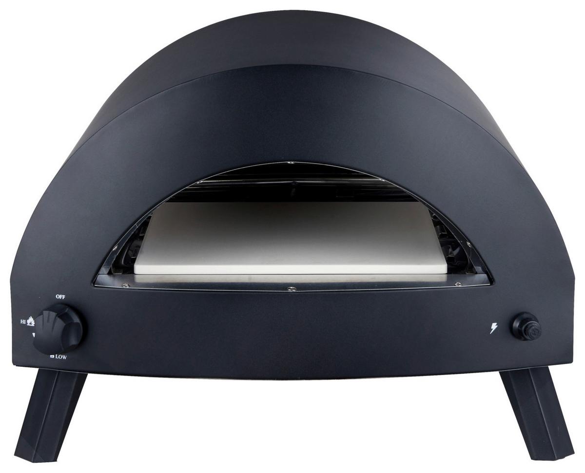Pizzaofen Bukom ca. 54,5x40x52 cm Schwarz - Schwarz, KONVENTIONELL, Metall (54,5/40/52cm) - Gardenson