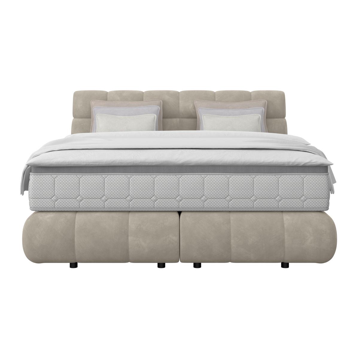 Boxspring Krevet Nobu - crna/taupe, Trend, drvo/tekstil (160/200cm) - Premium Living