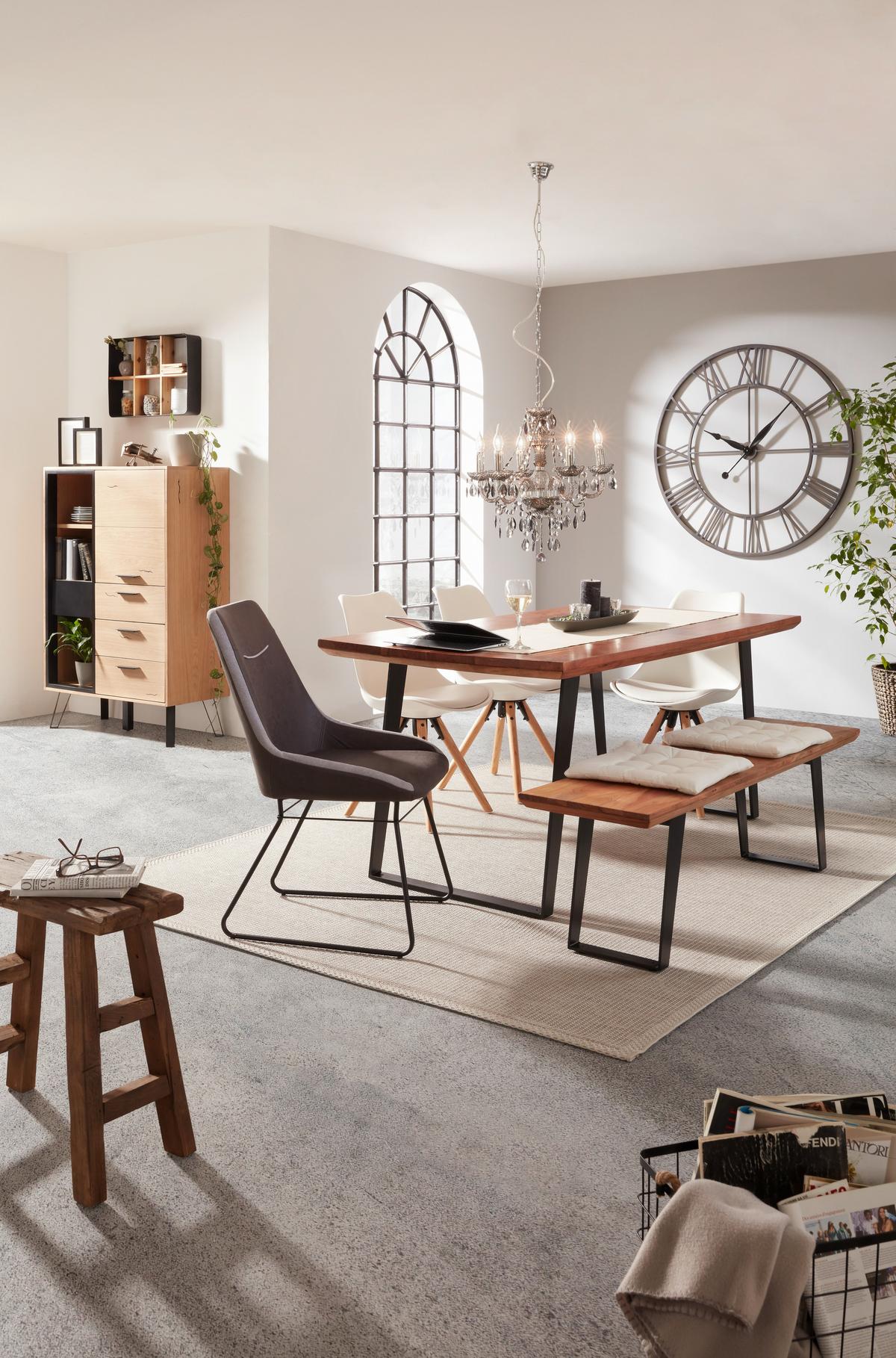 Stuhl in Weiss - Weiss/Eichefarben, Modern, Holz/Kunststoff (48/81/57cm) - Mömax