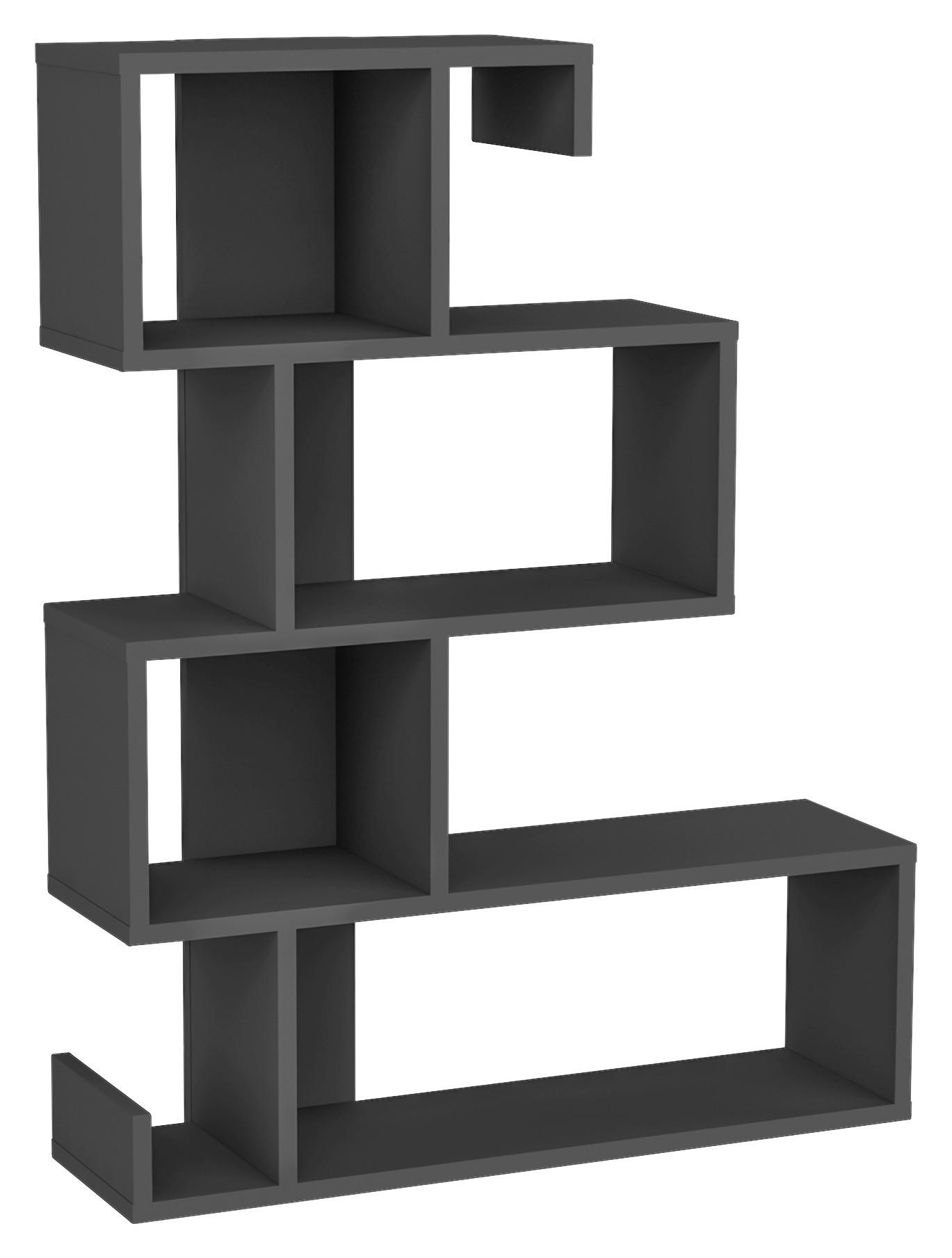 Regal Ares - antracit, Design, leseni material (80/103,8/23,8cm) - MID.YOU