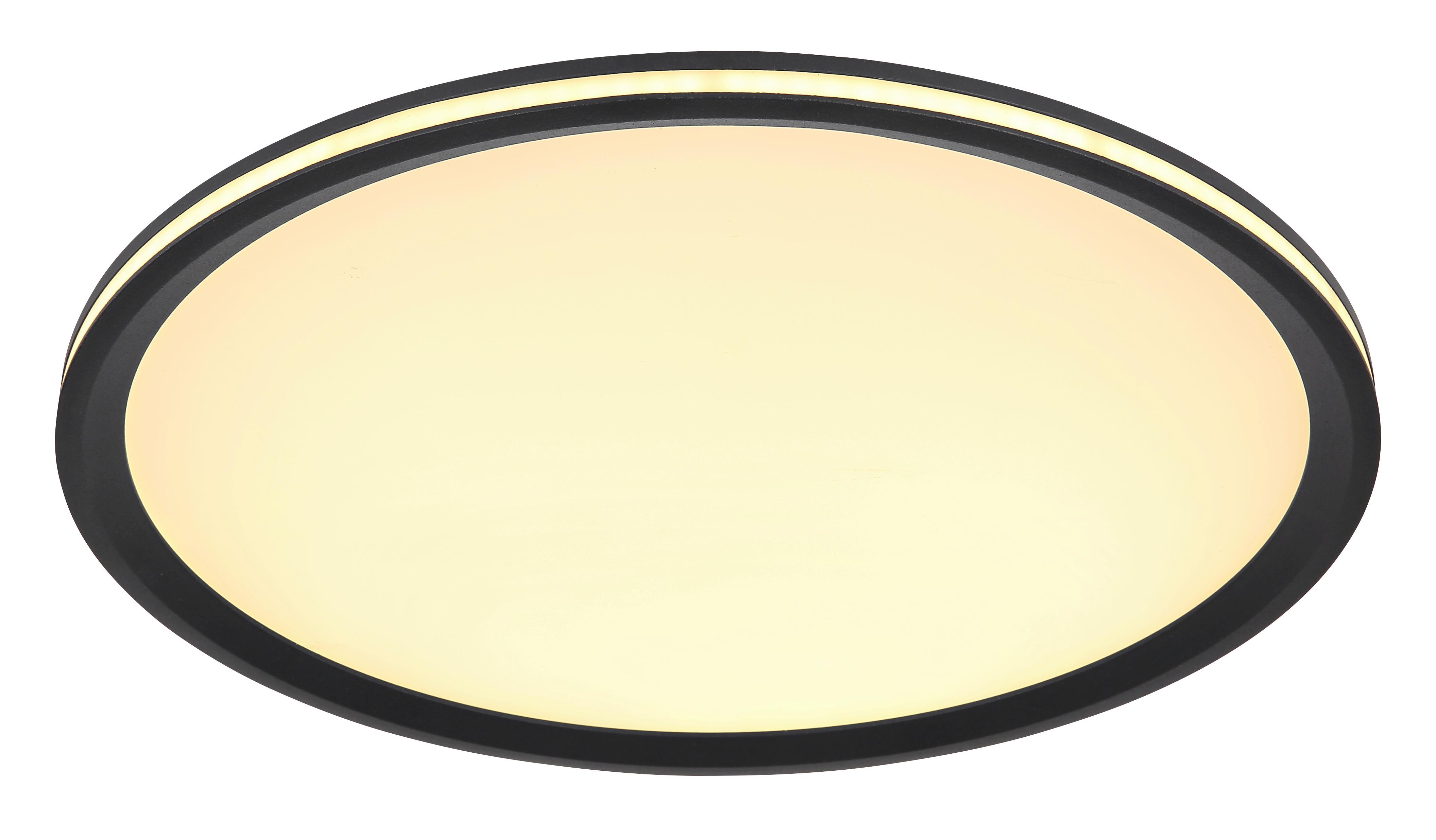 Stropna Led-svetilka Belissa, S Sijalko - črna/opal, Design, kovina/umetna masa (40/5cm) - Globo