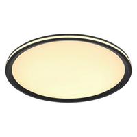 LED-Deckenleuchte Belissa Opal/Schwarz max. 39 Watt - Opal/Schwarz, Design, Kunststoff/Metall (40/5cm) - Globo