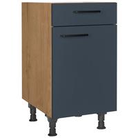 Schubkastenunterschrank Easytouch Blau - Blau/Eichefarben, MODERN, Holzwerkstoff/Metall (45/87/56cm) - Nobilia