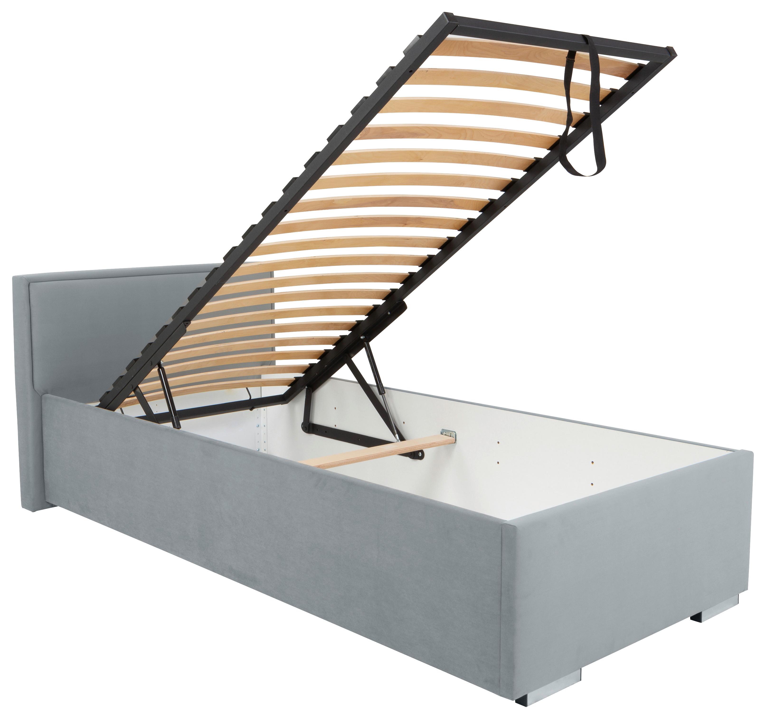 Tapecirani Krevet Anadia - siva/boje kroma, Moderno, drvo/tekstil (90/200cm) - Modern Living