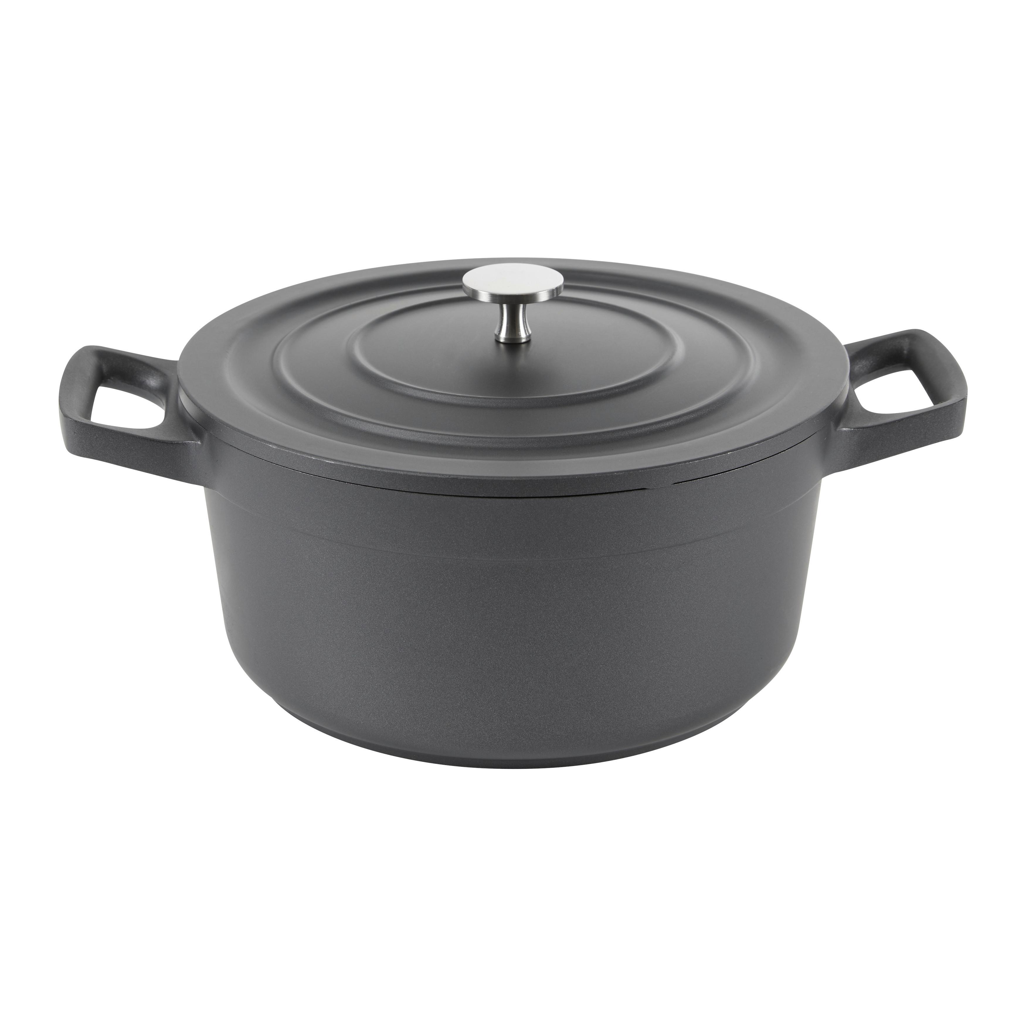 Kochtopf Tradition in Schwarz Ø 24cm - Schwarz, MODERN, Metall (24/10,8cm)