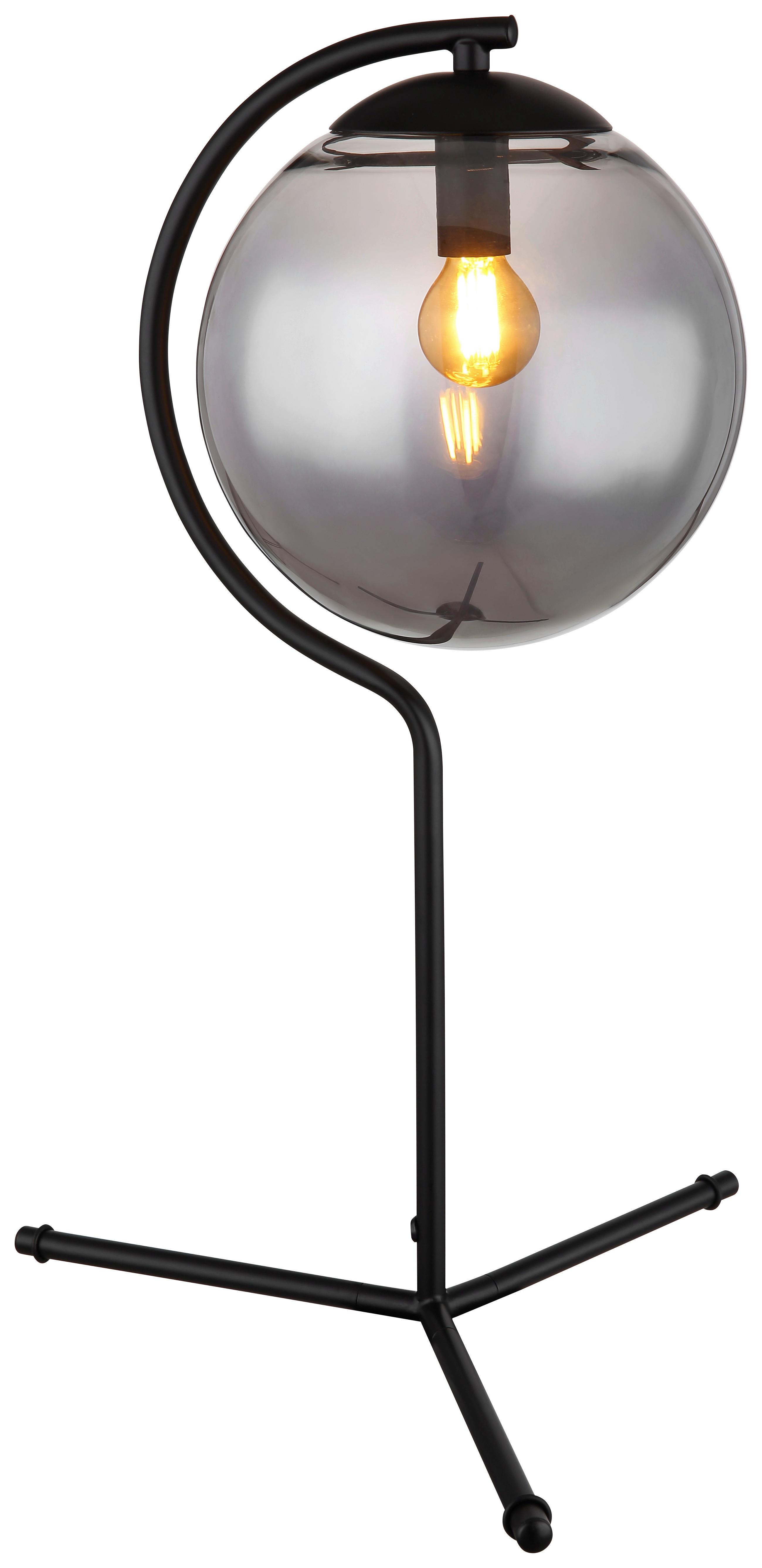 TISCHLEUCHTE PORRY SCHWARZ D: 35CM 1-FLM. - Schwarz, Basics, Glas/Metall (35/50cm) - Globo