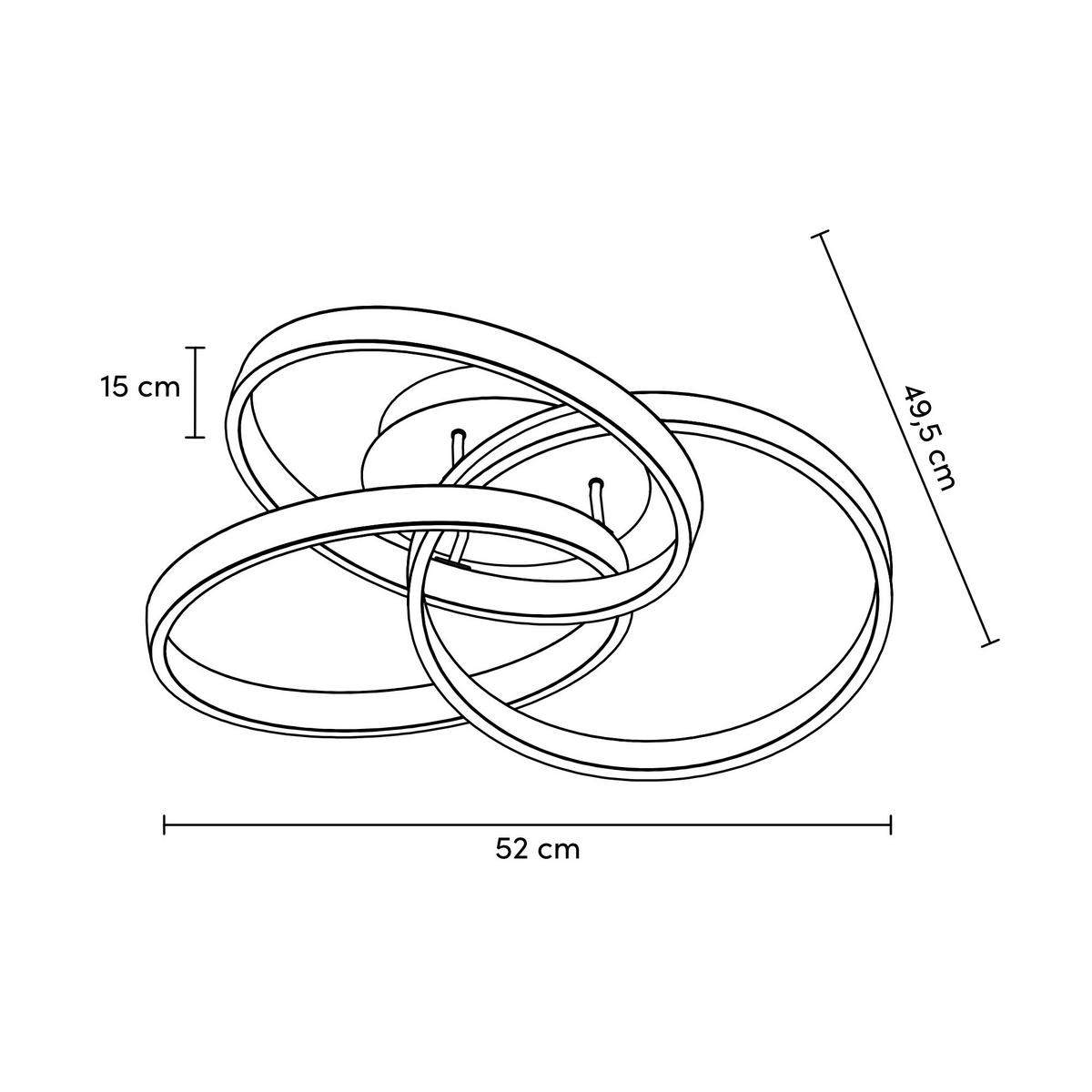 Plafonieră cu LED ANTOR - cappuccino, Modern, plastic/metal (52/15/49,5cm) - Premium Living