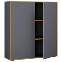 Aktenschrank Salia B100 - Honigeiche/Anthrazit, Design, Holzwerkstoff (100/110/33cm) - P & B