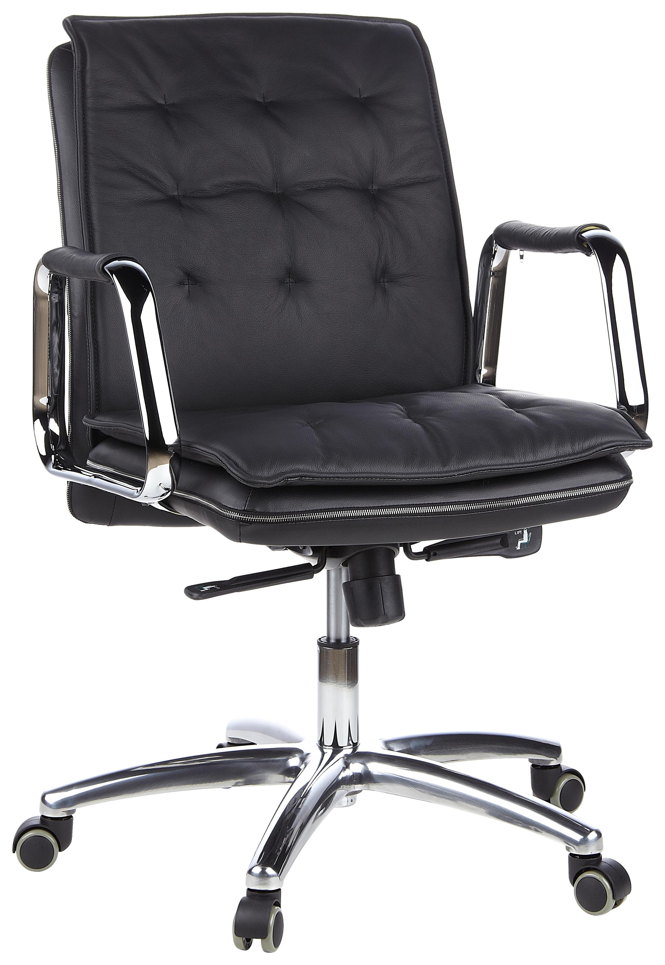 Pisarniški Stol Villa 10, Črna - srebrne barve/črna, Basics, kovina/umetna masa (60/109/48cm) - MID.YOU