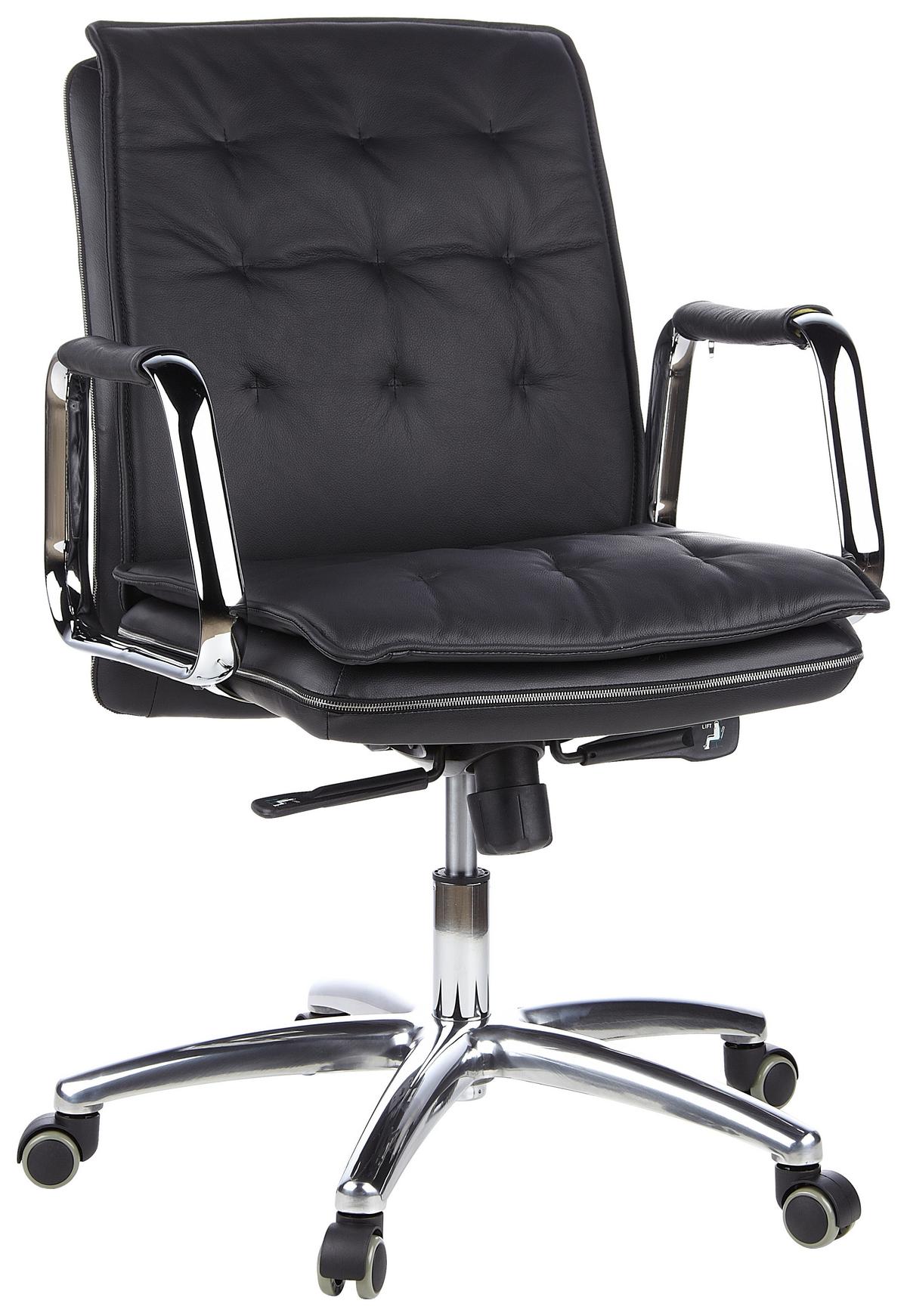 Pisarniški Stol Villa 10, Črna - srebrne barve/črna, Basics, kovina/umetna masa (60/109/48cm) - MID.YOU