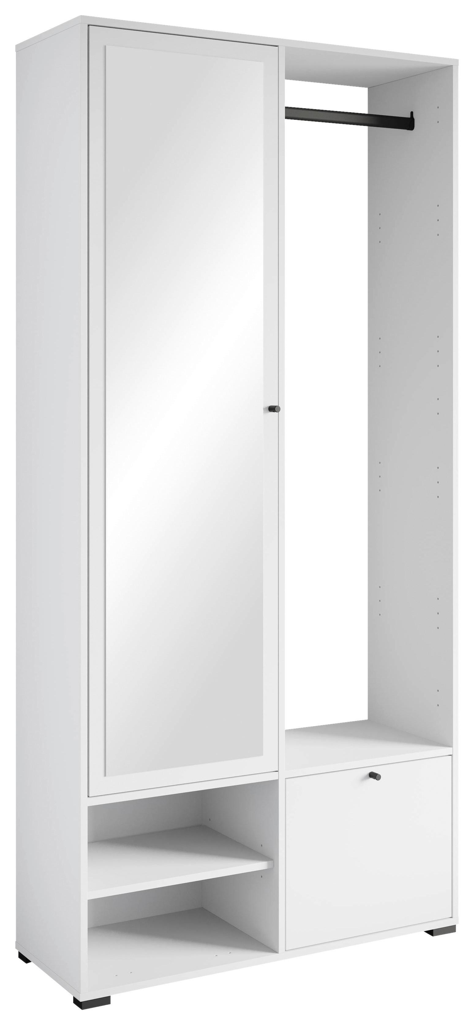 Predsoba Dino, Bela Mat - bela, Trend, leseni material (90/190/33cm) - MID.YOU