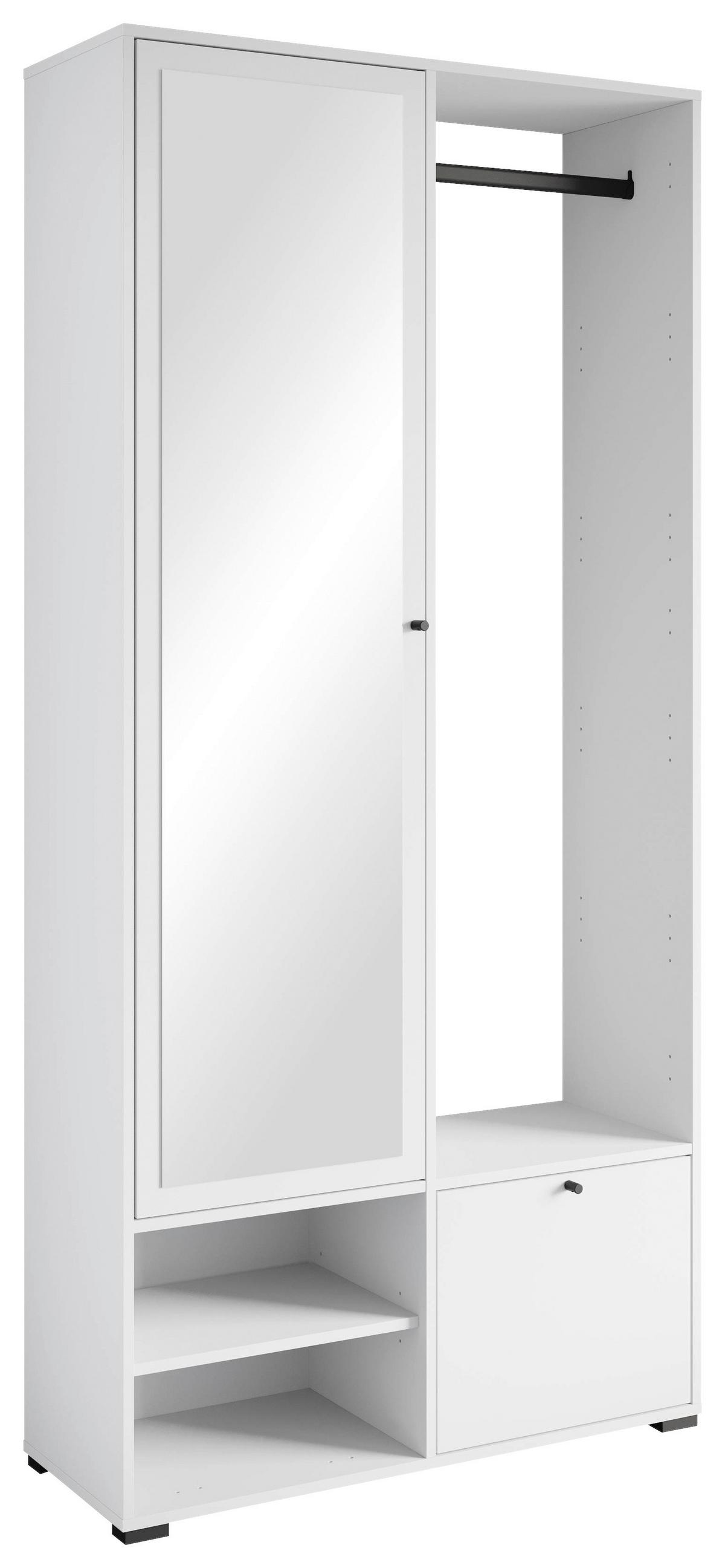 Garderobe Dino ca. 90x190 cm Weiß - Weiß, Trend, Holzwerkstoff (90/190/33cm) - MID.YOU