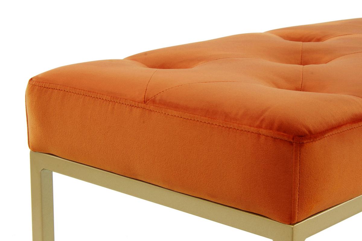 SITZBANK DIAZ 100 ORANGE / GOLD - Goldfarben/Orange, Design, Holzwerkstoff/Textil (40/40/90cm) - Kayoom