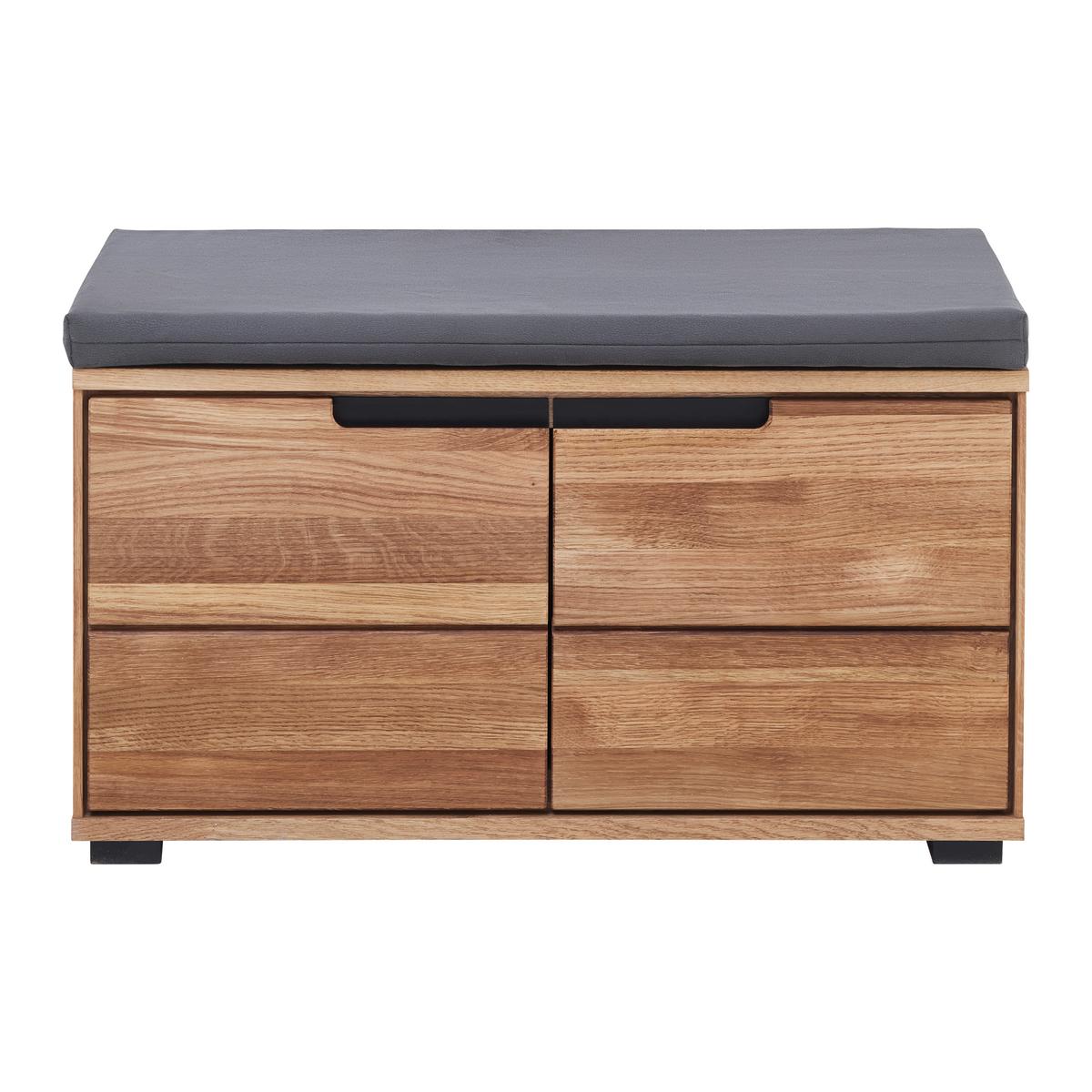 Garderobenbank Lola in Wildeiche - Wildeiche/Schwarz, Lifestyle, Holz/Holzwerkstoff (80/47/40cm) - ecoTree