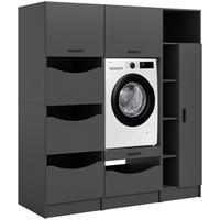 Omara Za Pralni Stroj Free, Antracit - antracit, Basics, leseni material (176/195/68cm) - MID.YOU