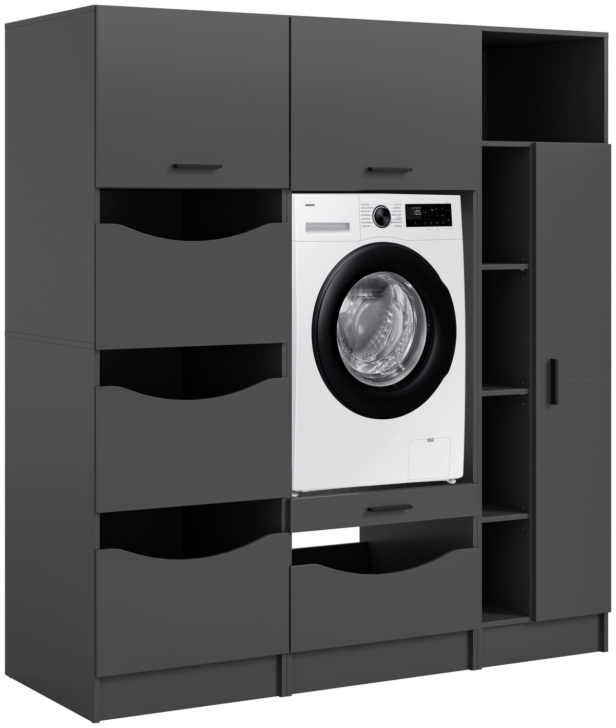 Omara Za Pralni Stroj Free, Antracit - antracit, Basics, leseni material (176/195/68cm) - MID.YOU