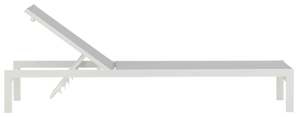 SONNENLIEGE COPACABANA - Weiß/Grau, KONVENTIONELL, Metall (60/30/195cm) - Gardenson