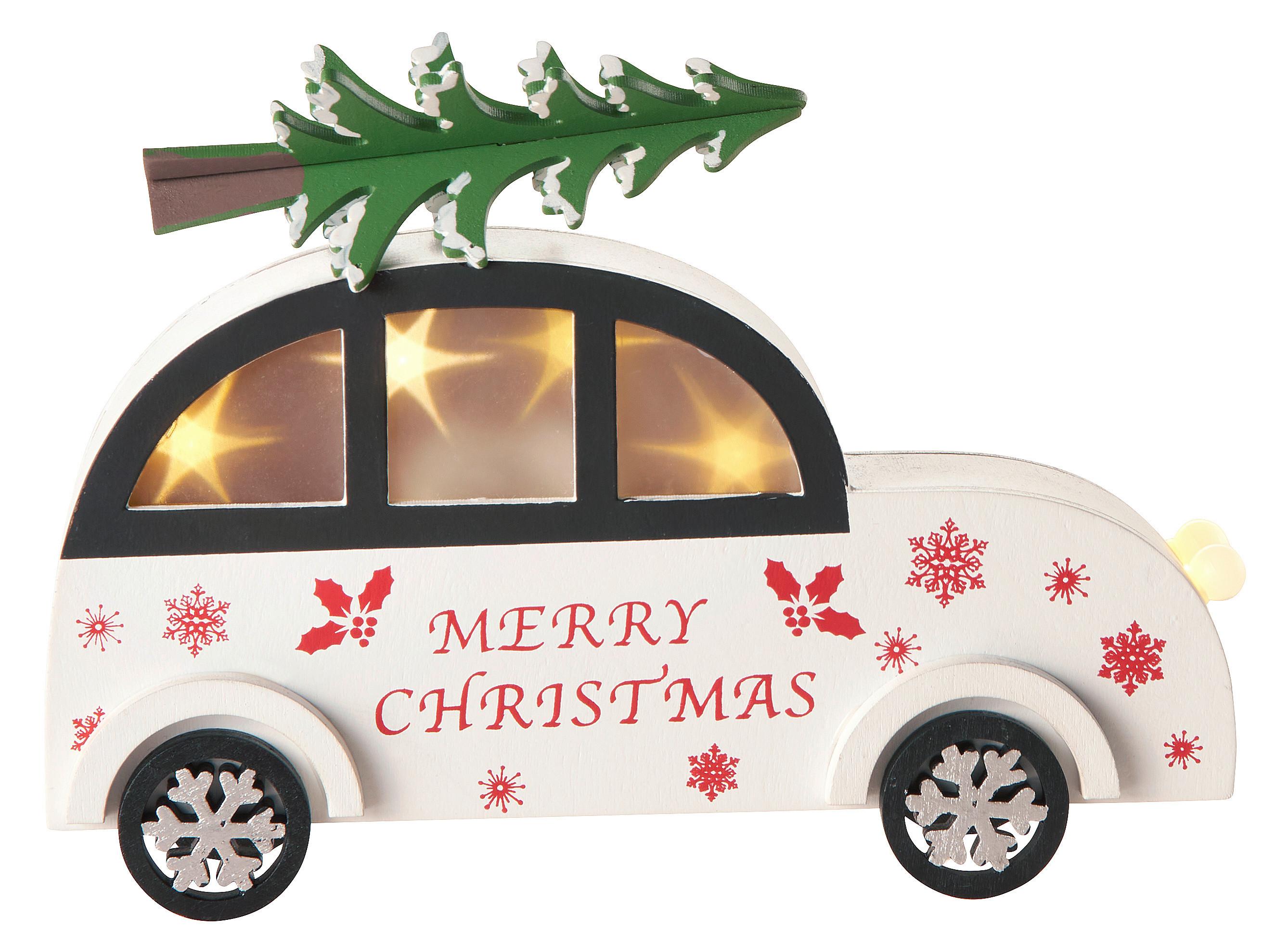 LED-díszlámpa Adela - barna/piros, Konventionell, fa (20.5/14/4cm) - Premium Living