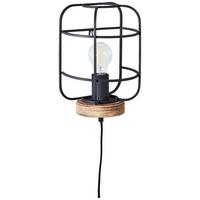 Wandleuchte Gwen Braun/Schwarz max. 52 Watt - Schwarz/Braun, Natur, Holz/Metall (29/19/13,5cm) - Brilliant