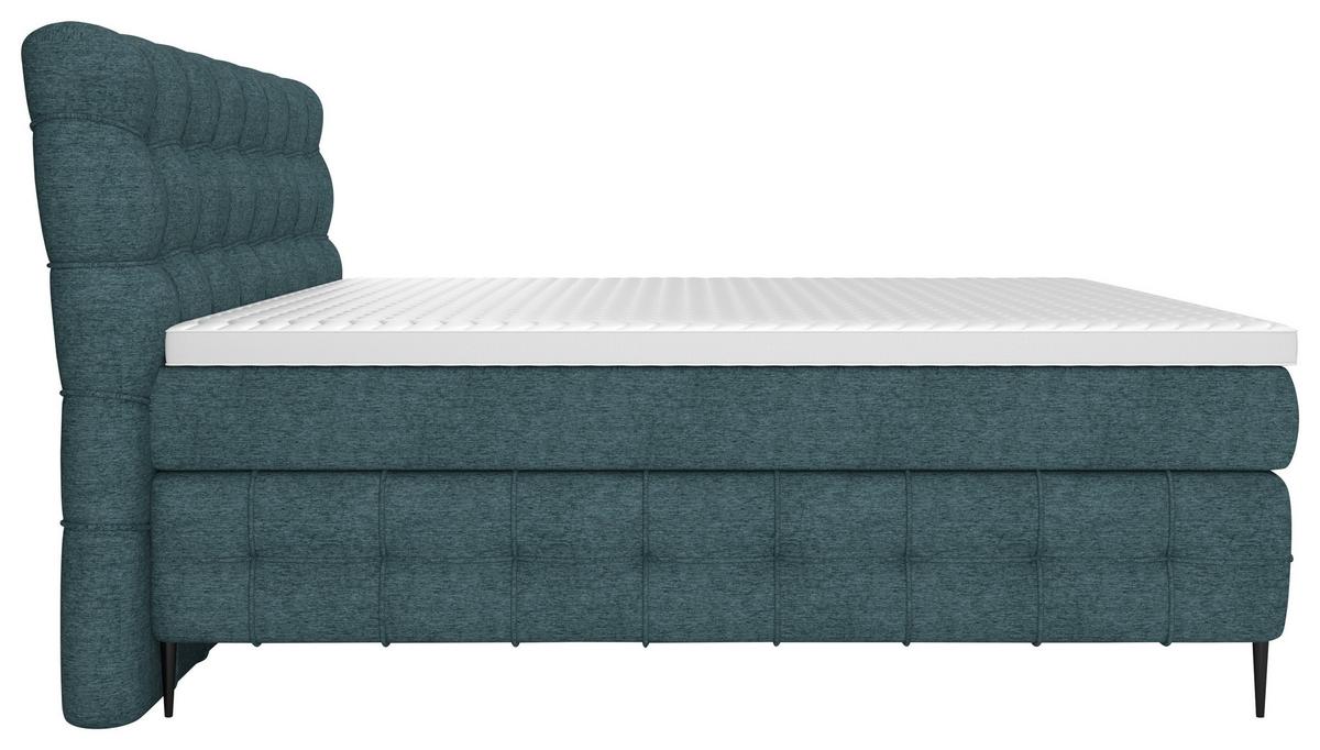 PAT BOXSPRING SCARLETT - turcoaz, Konventionell, lemn/textil (180/200cm)