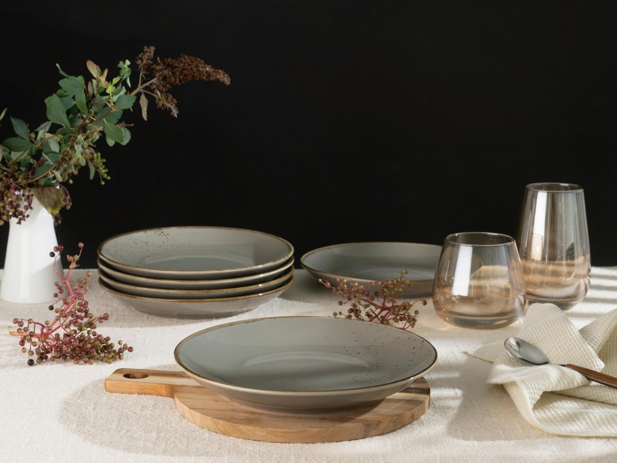 Desserttellerset 22047 Nature Collection - Grau, Trend, Keramik (21cm) - Creatable