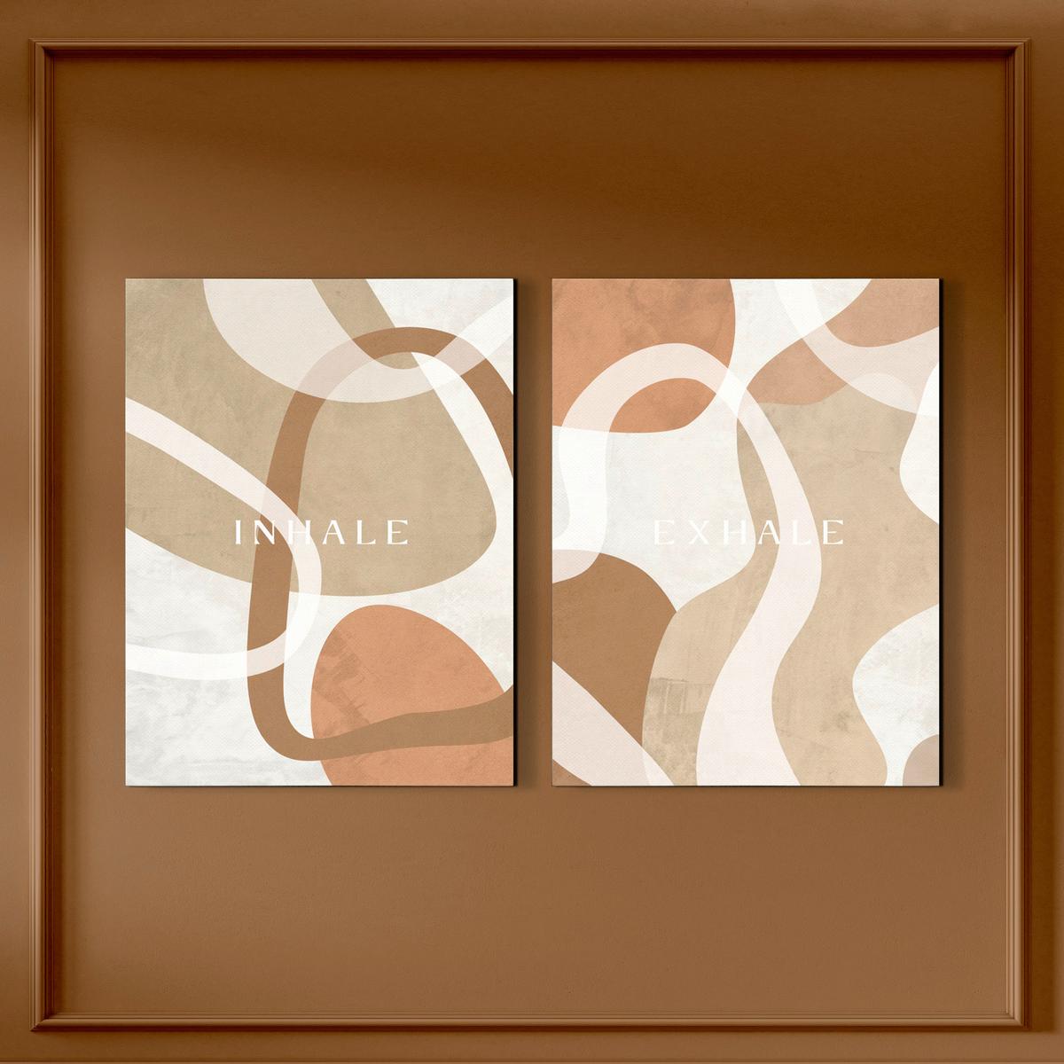 Bilderset CA Braun/Beige 2er set - Beige/Braun, Basics, Holz/Textil (32/42cm)