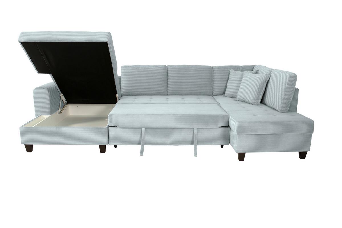 Kutna Garnitura Moritz - sivo-zelena, Trend, tekstil (155/324/178cm) - Modern Living