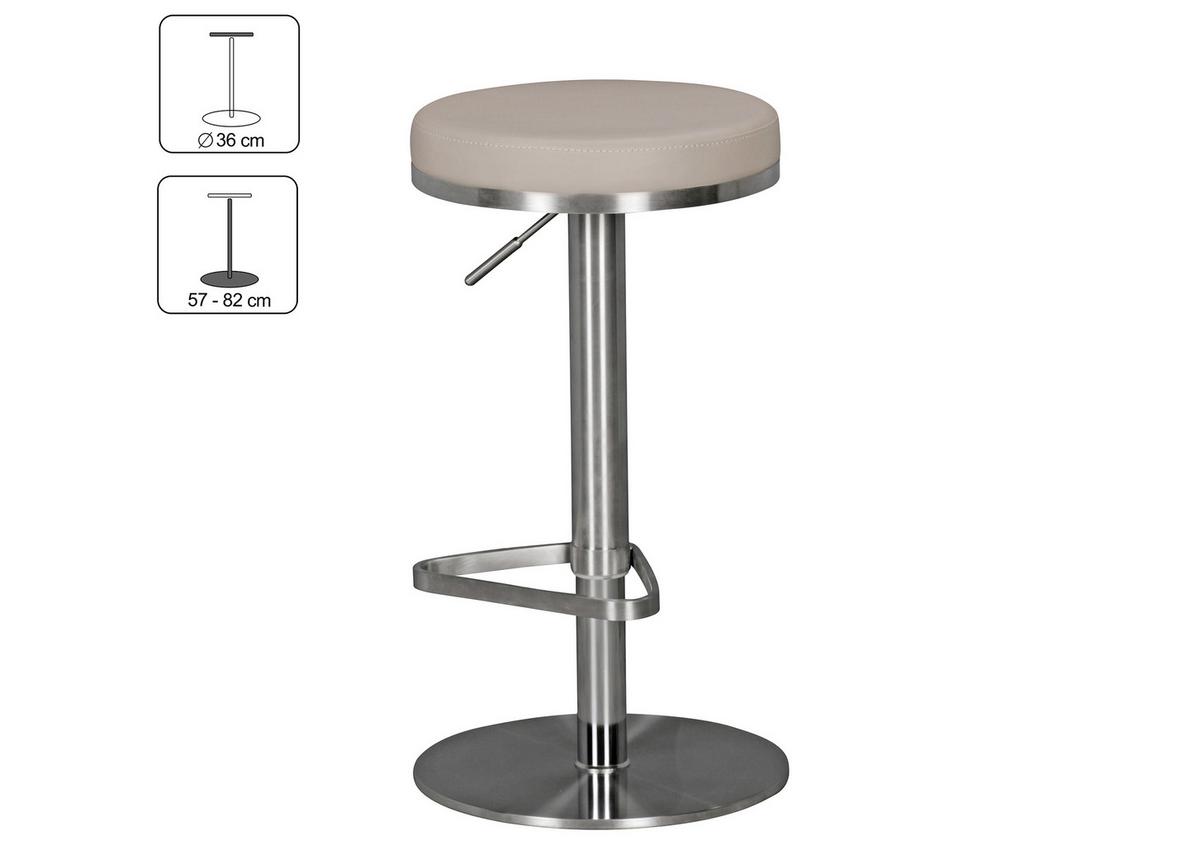 Barski Stol Wl1.942 - srebrne barve/rjavosiva, Moderno, kovina/tekstil (38/57/38cm) - MID.YOU