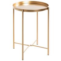 STOLIK BOCZNY MEIKE - kolor złoty, Design, metal (39/39/50cm)